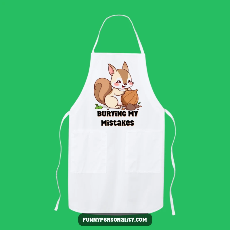 Funny Squirrel Nut Burying Apron: Get Ready for Kitchen Adventures!