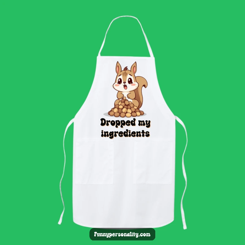 Funny Surprised Squirrel Apron: Kitchen Fun with Dropped Nuts, Perfect Gift