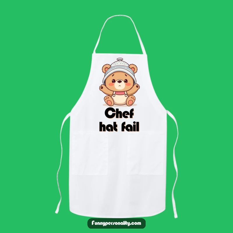 Funny Colander Bear Cub Apron: Clumsy Kitchen Helper Gift