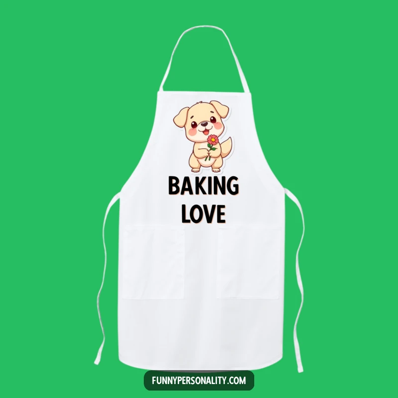 Funny Dog Flower Apron - Kitchen Cartoon Wear, Hilarious Gift
