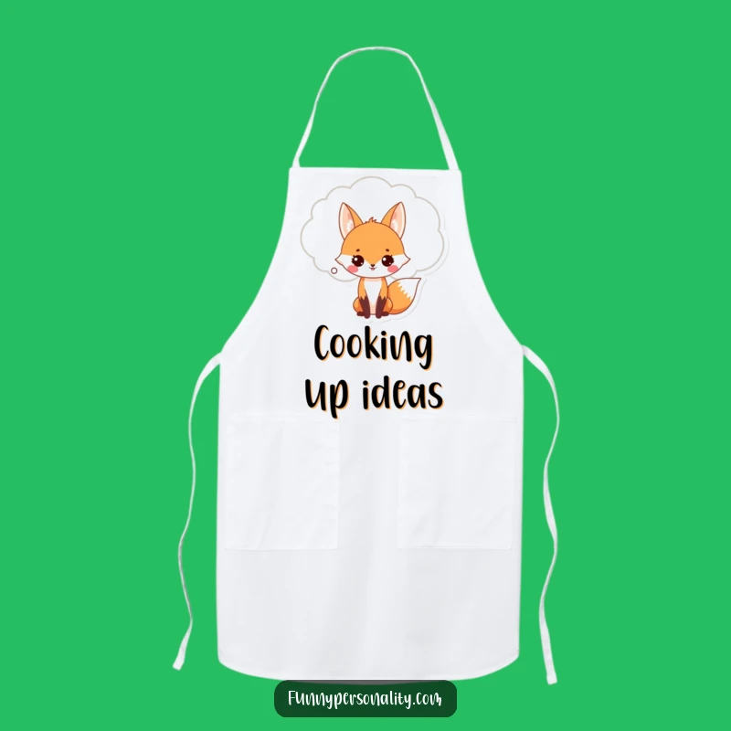 Funny Fox Thought Bubble Apron: Cook Up Some Clever Ideas!