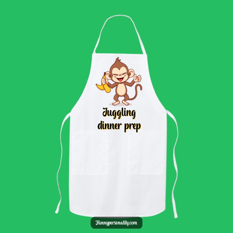 Funny Monkey Kitchen Apron: Juggling Chef, Tropical Fun, Perfect Funny Gift