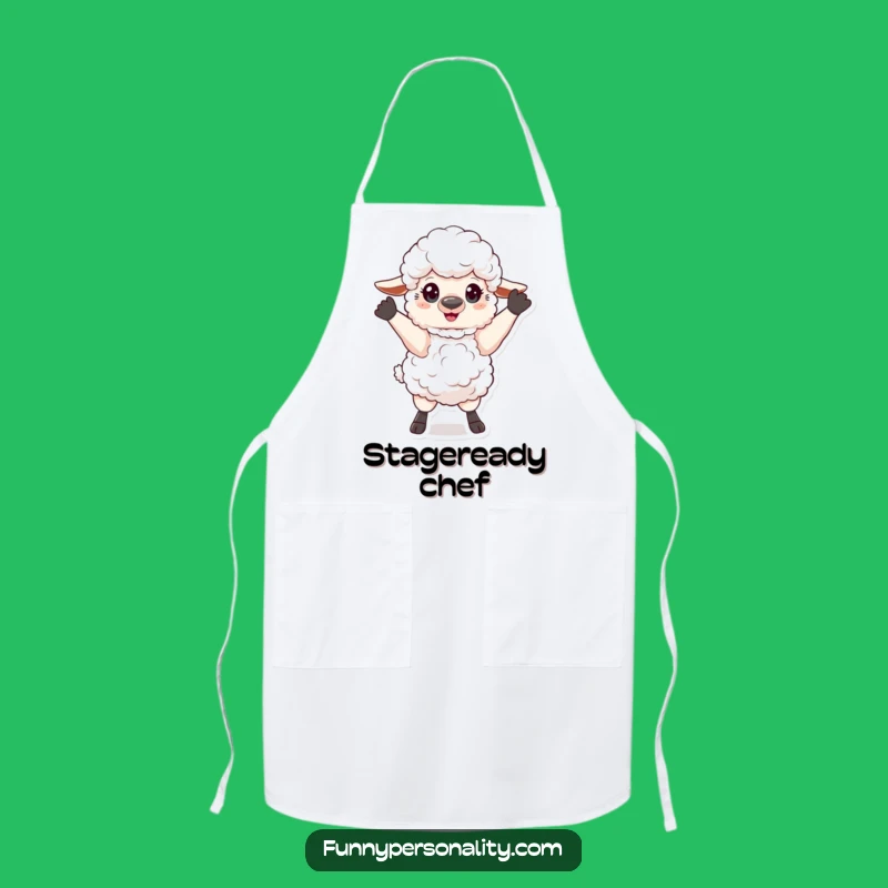 Funny Sheep Pose Apron: Theatrical Chef Character, Perfect Funny Gift