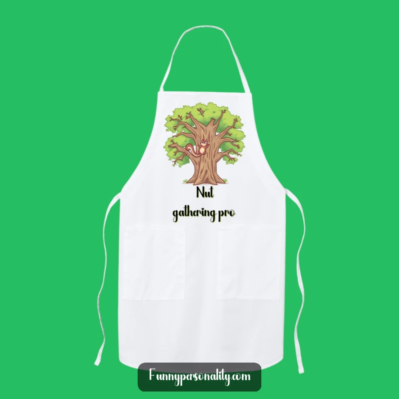 Funny Squirrel Oak Tree Apron: Cook with Determination & Humor