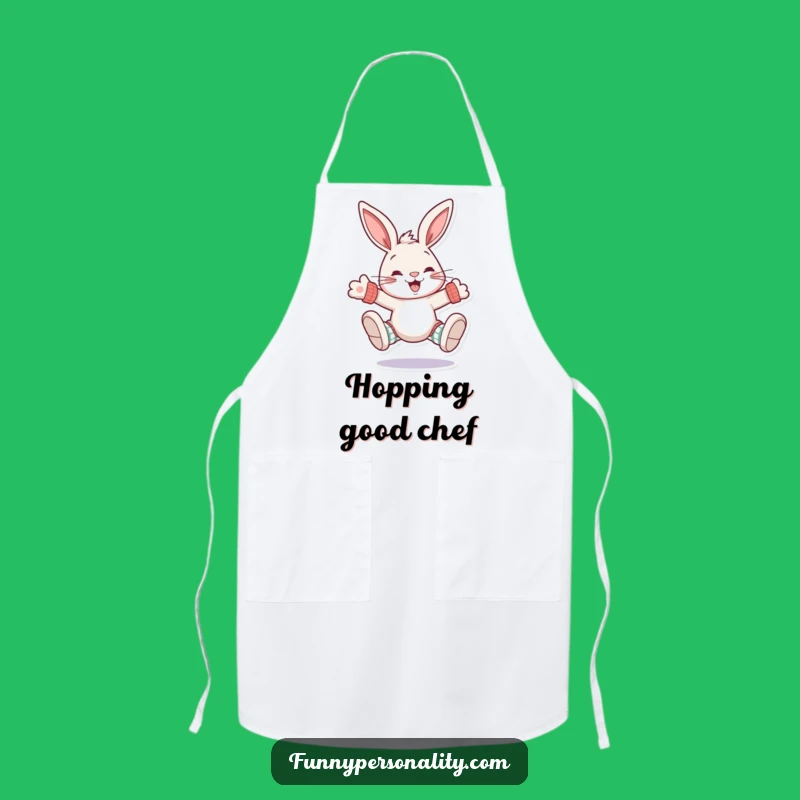 Funny Rabbit Kitchen Apron: Hoppy Cooking, Mismatched Style, Perfect Funny Gift