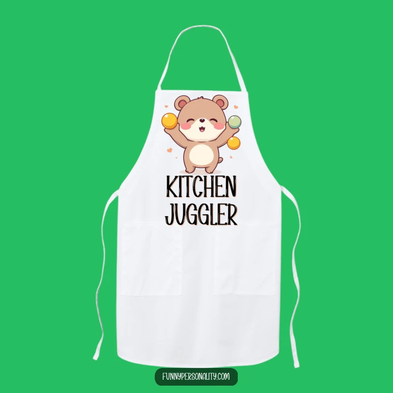 Funny Bear Juggling Apron: Cook with Cheer, Stylish & Fun Funny Gift