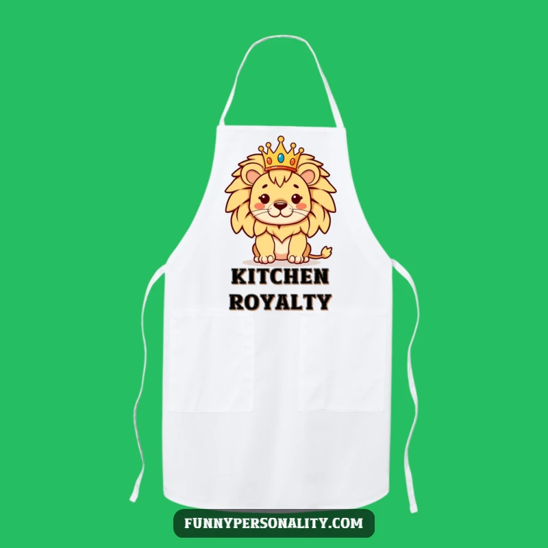 Funny Proud Lion Crown Apron: Rule the Kitchen with Royal Humor