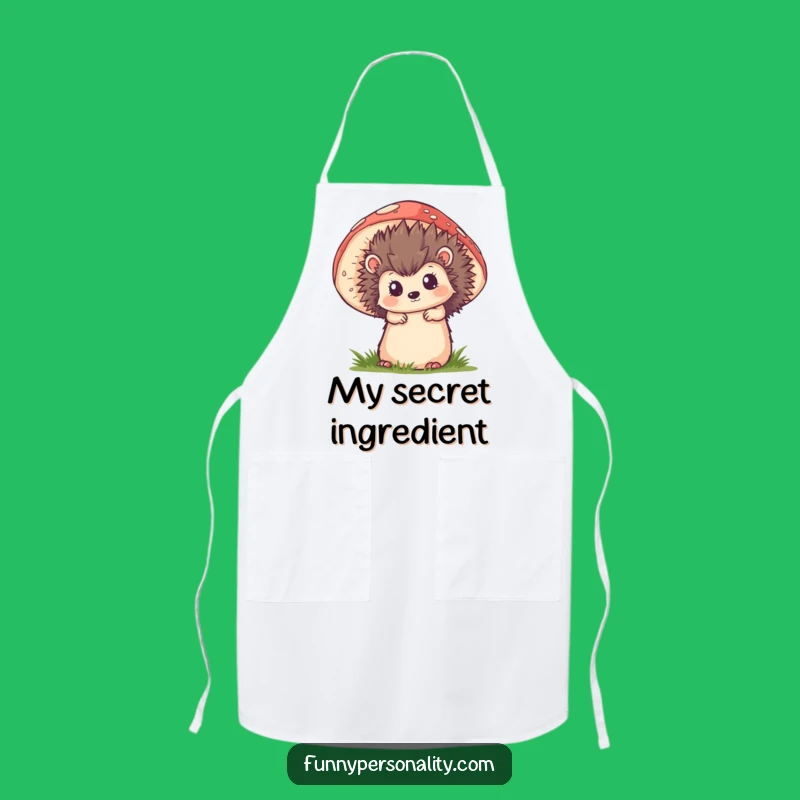 Funny Hedgehog Mushroom Apron - Kitchen Fun for Woodland Chefs