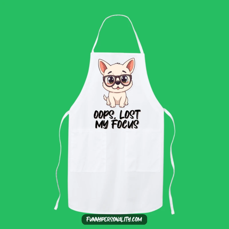 Funny Surprised Dog Apron: Kitchen Fun with a Shocked Pup in Glasses, Perfect Gift