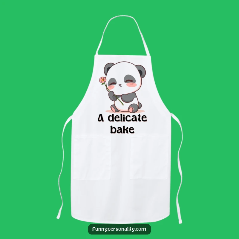 Shy Panda Flower Apron: Bake with Sweetness, Perfect Cute Kitchen Gift