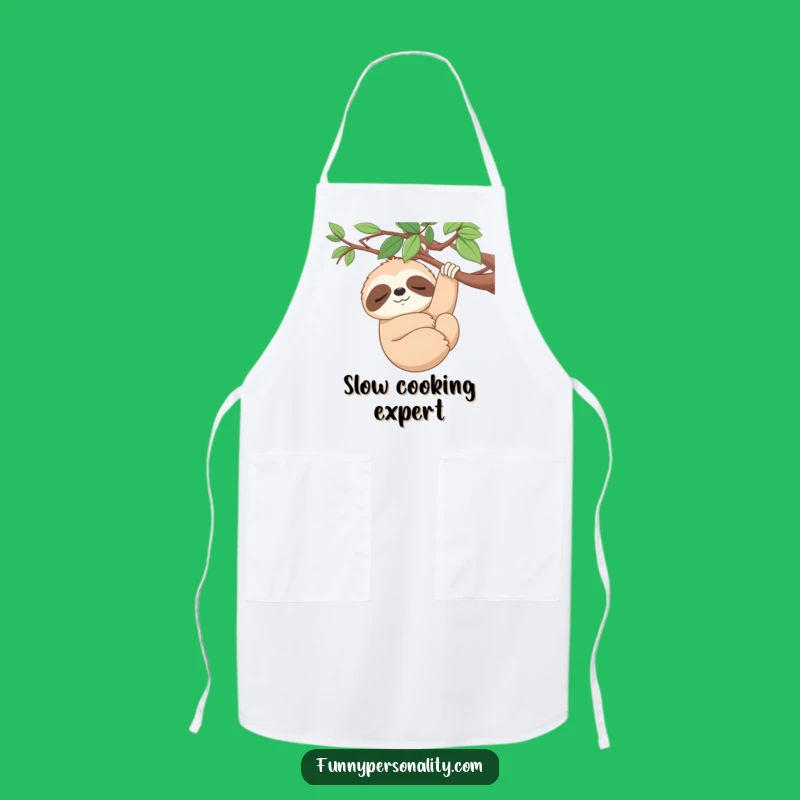 Funny Sloth Chef Apron: Serene Cooking Style, Practical Funny Gift
