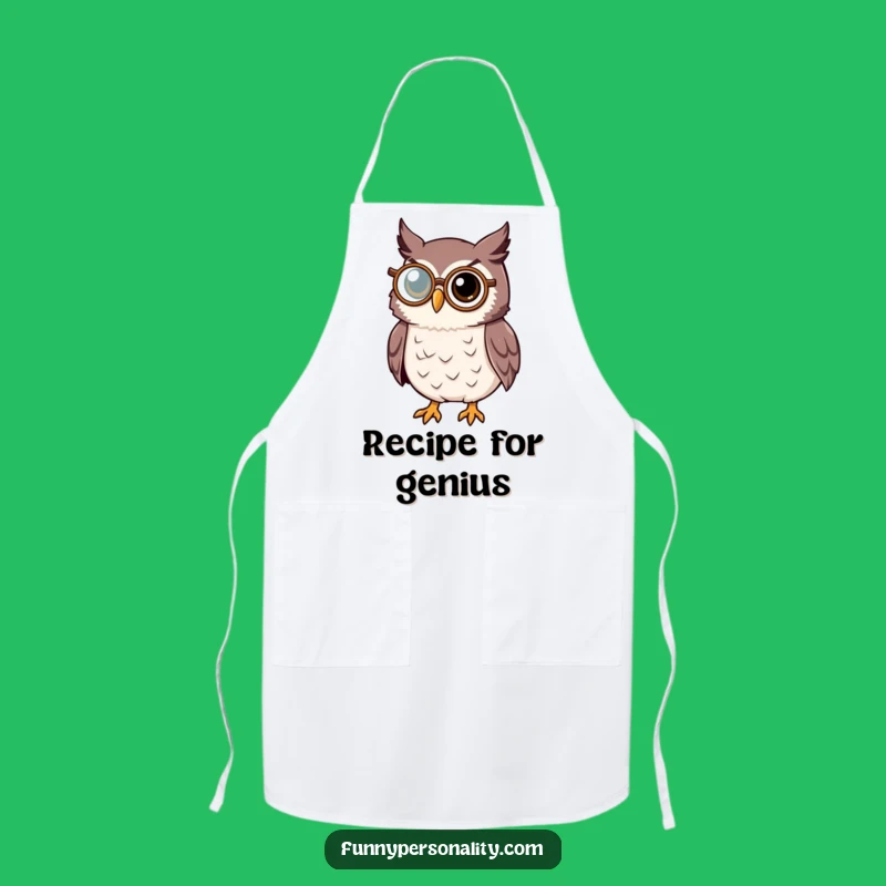 Wise Owl Monocle Apron: Cook with Wisdom, Perfect Intellectual Kitchen Gift