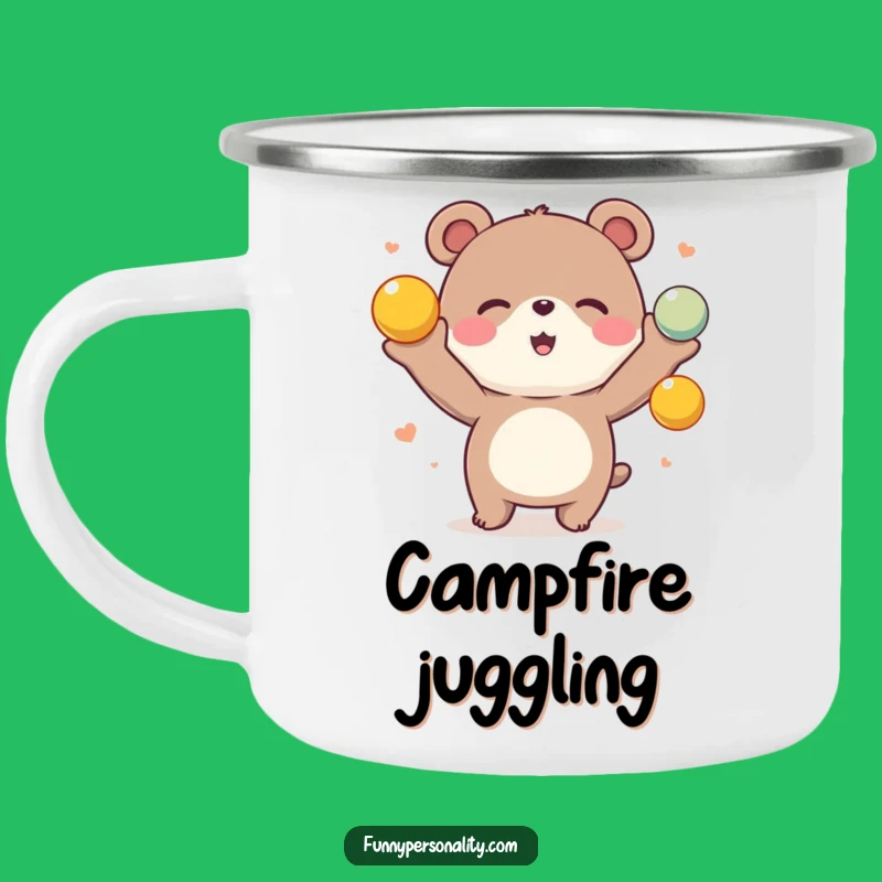 Funny Bear Juggling Camping Mug: Adventure in Motion, Durable Funny Gift