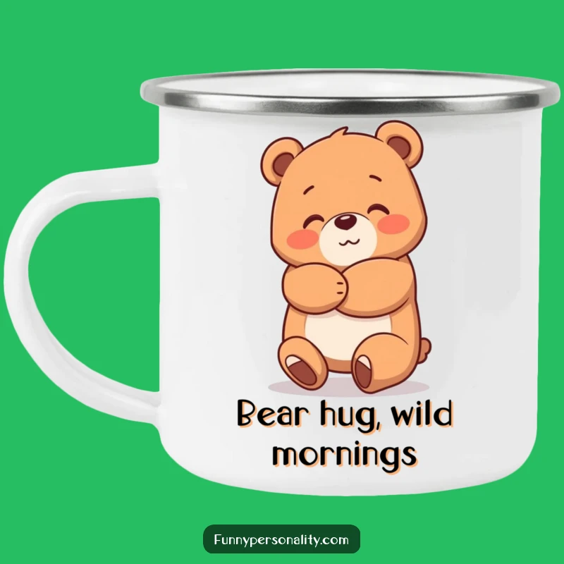 Funny Bear Hug Camping Mug: Cozy Sips by the Fire