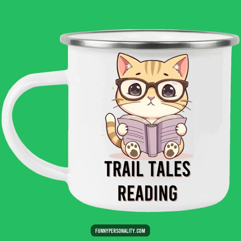 Funny Cat Reader Camp Mug: Brew and Read - Perfect Gift