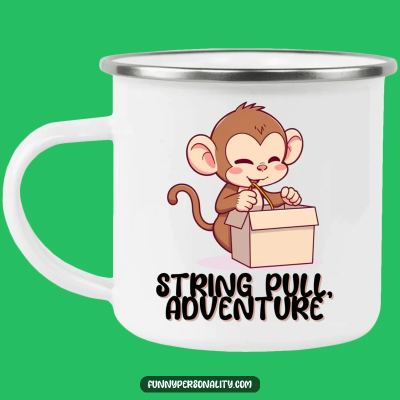 Funny Monkey Prank Camping Mug: Sip Your Adventure Fuel with Mischievous Fun