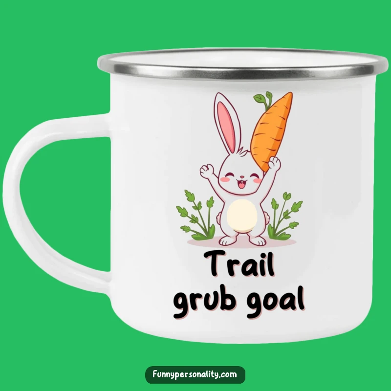 Funny Rabbit Carrot Camping Mug - Happy Outdoor Cup for Nature Lovers