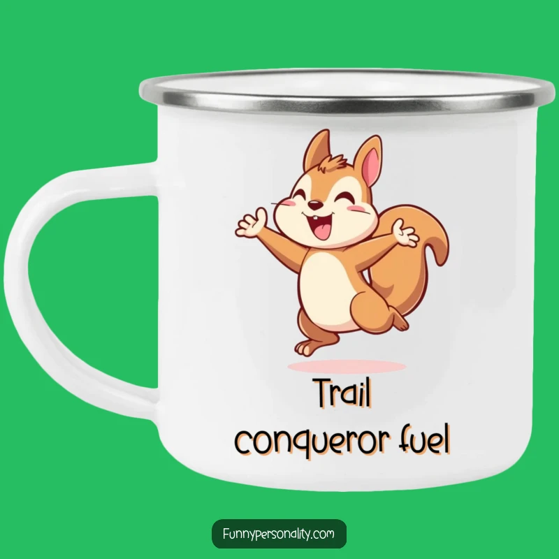 Energetic Squirrel Camping Mug: Adventure Fuel, Perfect Motivational Gift