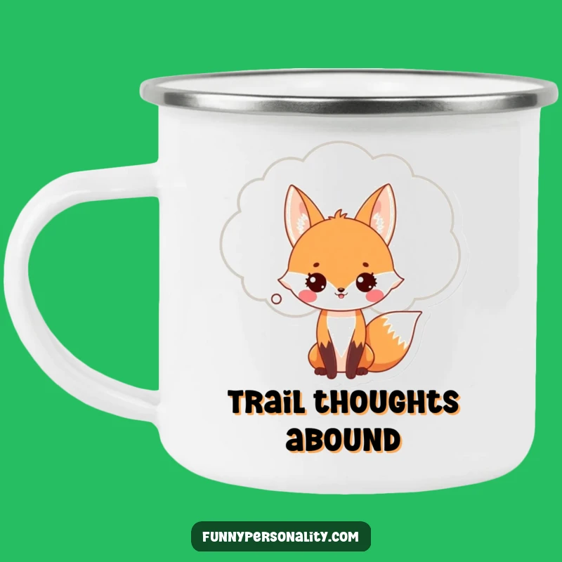 Funny Fox Thought Bubble Camping Mug: Adventure & Ideas!