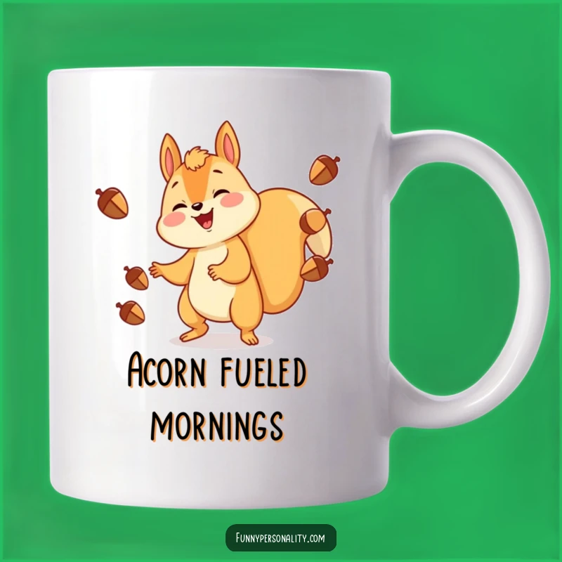 Funny Squirrel Juggling Mug - Cheerful Acorn Collector Gift for Nature Lovers