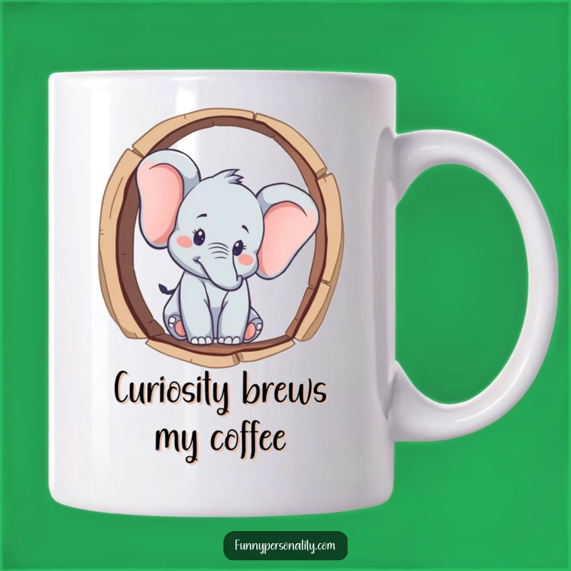 Funny Curious Elephant Keyhole Mug: Hilarious Peek-a-Boo Gift