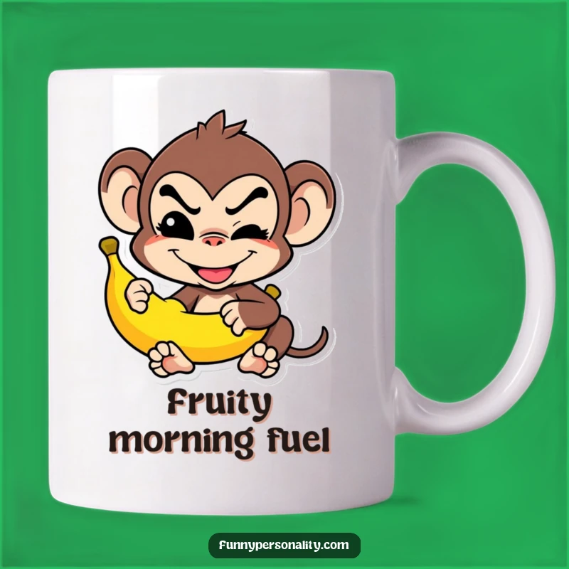 Funny Mischievous Monkey Mug: Banana Balance Act, Hilarious Funny Gift