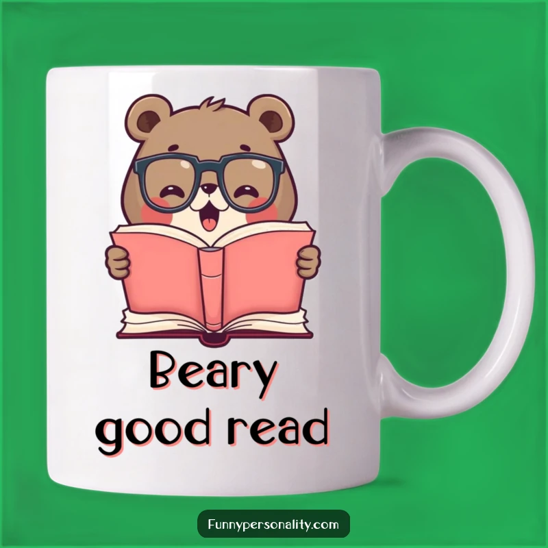 Funny Bear Reading Mug - Smart Bear Scholar Funny Gift for Book Lovers