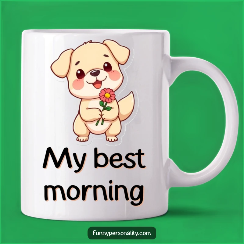 Funny Dog Flower Mug - Sweet Cartoon Character Gift for Dog Lovers
