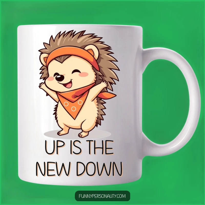 Funny Hedgehog Handstand Mug: Cheerful Animal Yoga Gift Idea