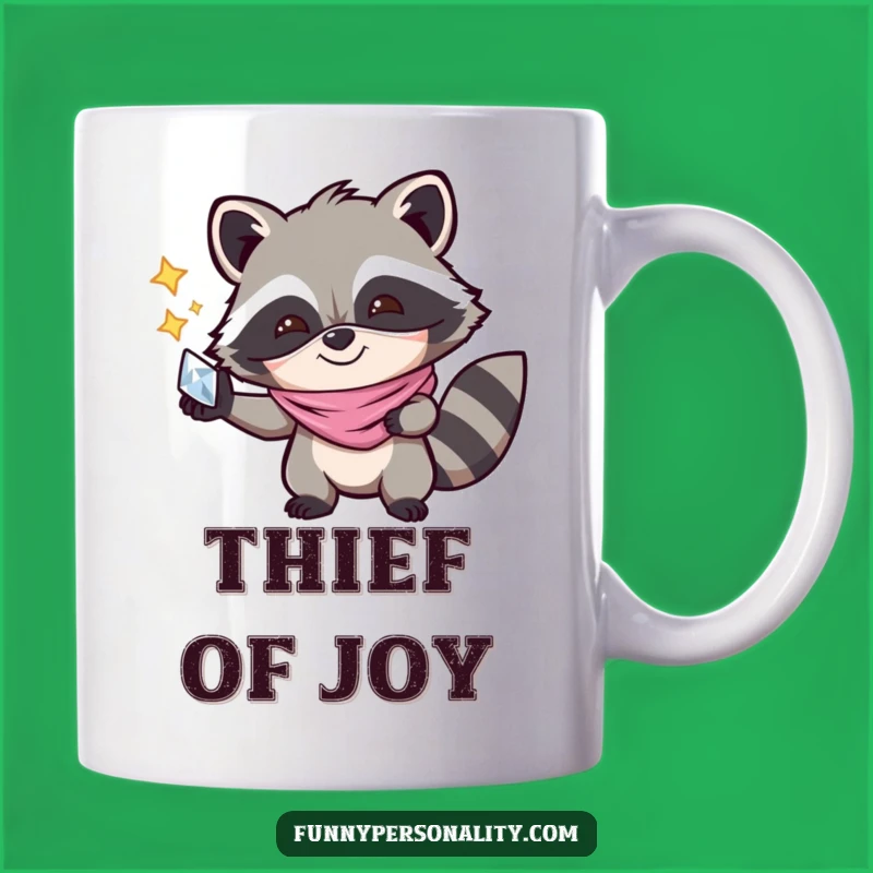 Funny Raccoon Mask Mug - Joyful Treasure Hunter Gift for Mischief Makers