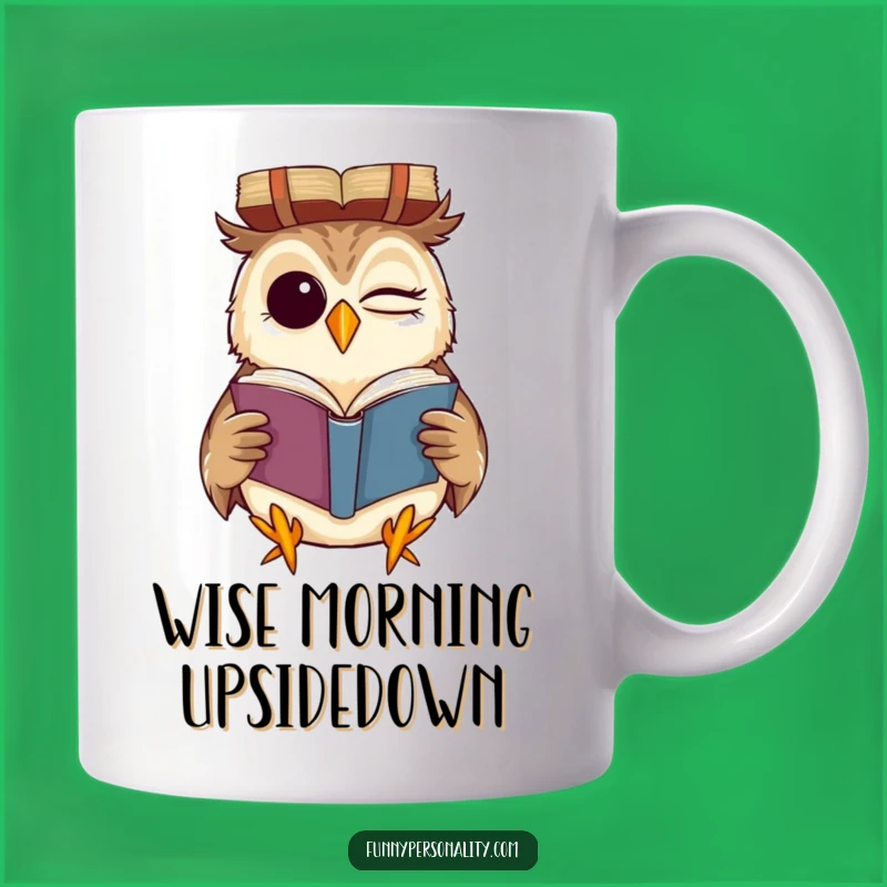 Funny Winking Owl Book Mug: Hilarious Reader's Quirky Gift