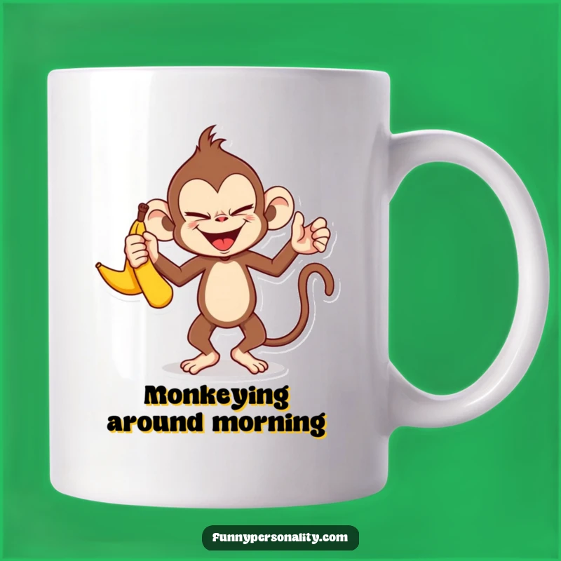 Funny Monkey Banana Mug: Juggling Fun, Tropical Humor, Perfect Funny Gift