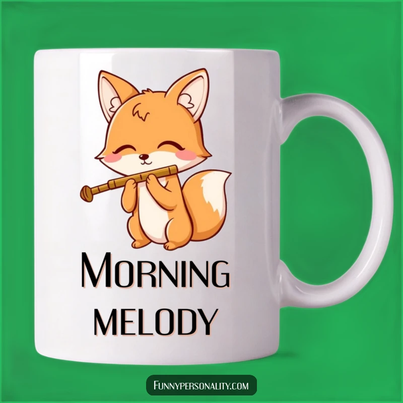 Funny Fox Flute Mug - Melodious Cartoon Character Gift for Music Lovers