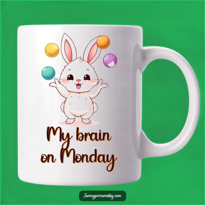 Funny Bunny Juggling Balls Mug - Hilarious Cartoon Character Gift for Fun Lovers