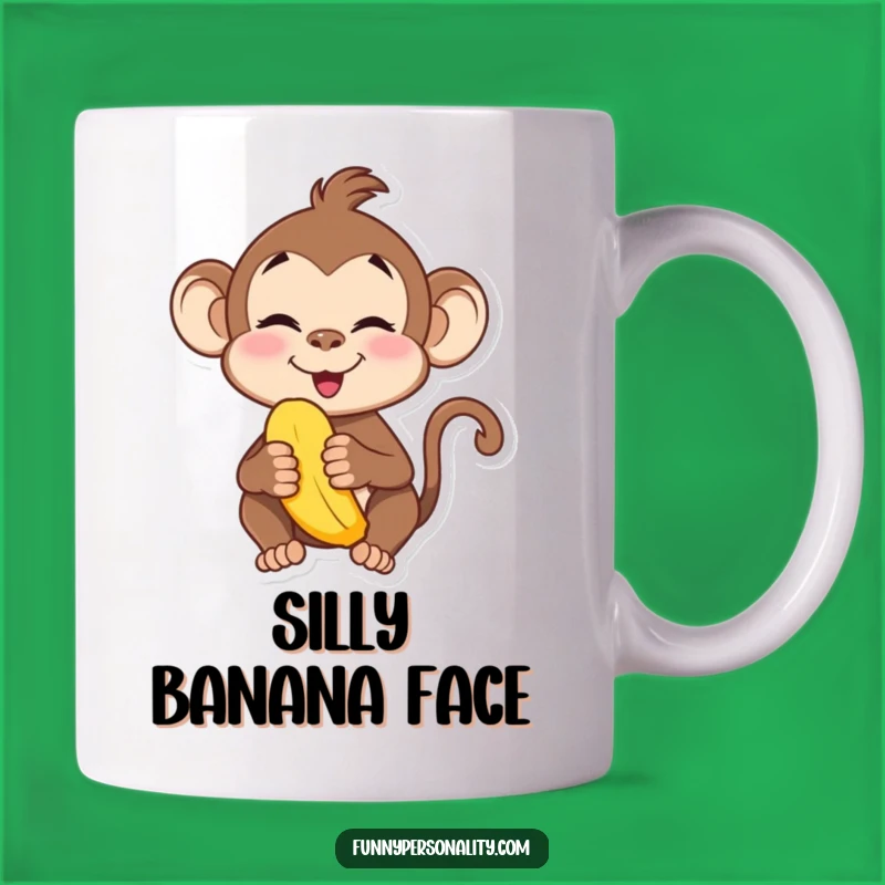 Funny Monkey Banana Mug - Silly Face Gift for Primate Fans