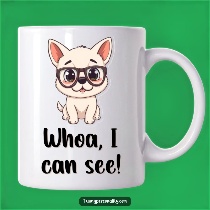 Funny Surprised Dog Mug: Playful Pup in Glasses, Perfect Funny Gift for Dog Lovers