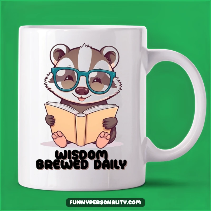 Funny Badger Bookworm Mug: Hilarious Intellectual Humor for Avid Readers