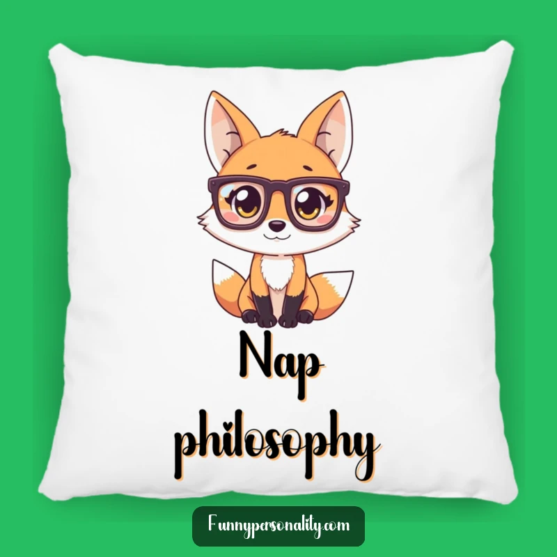 Comfy Funny Fox Pillow: Cozy Comfort with a Curious, Glasses-Wearing Fox Design