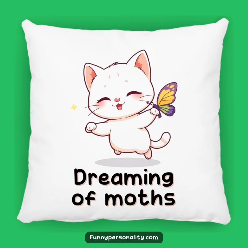 Funny Cat Butterfly Pillow - Soft Cartoon Cushion, Comical Gift
