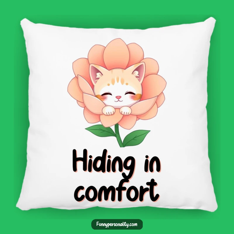 Funny Pillow: Cozy Shy Cat Character, Perfect Gift