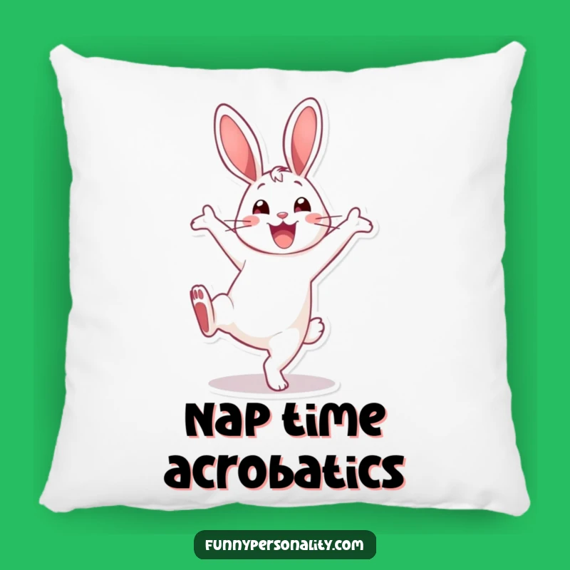 Funny Rabbit Cartwheel Pillow: Smiling Character Accent, Perfect Funny Gift