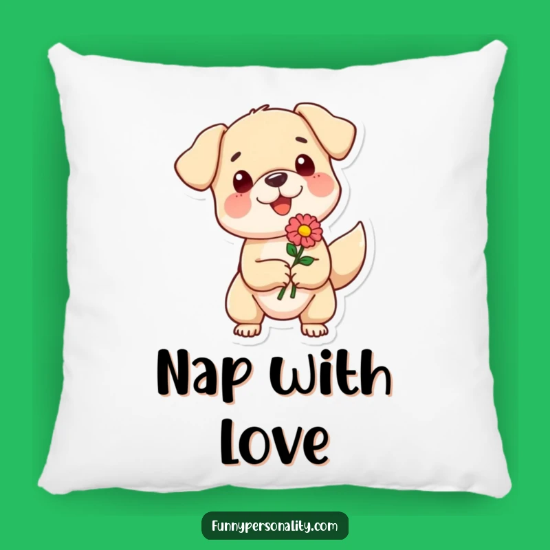 Funny Dog Flower Pillow - Soft Cartoon Cushion, Comical Gift
