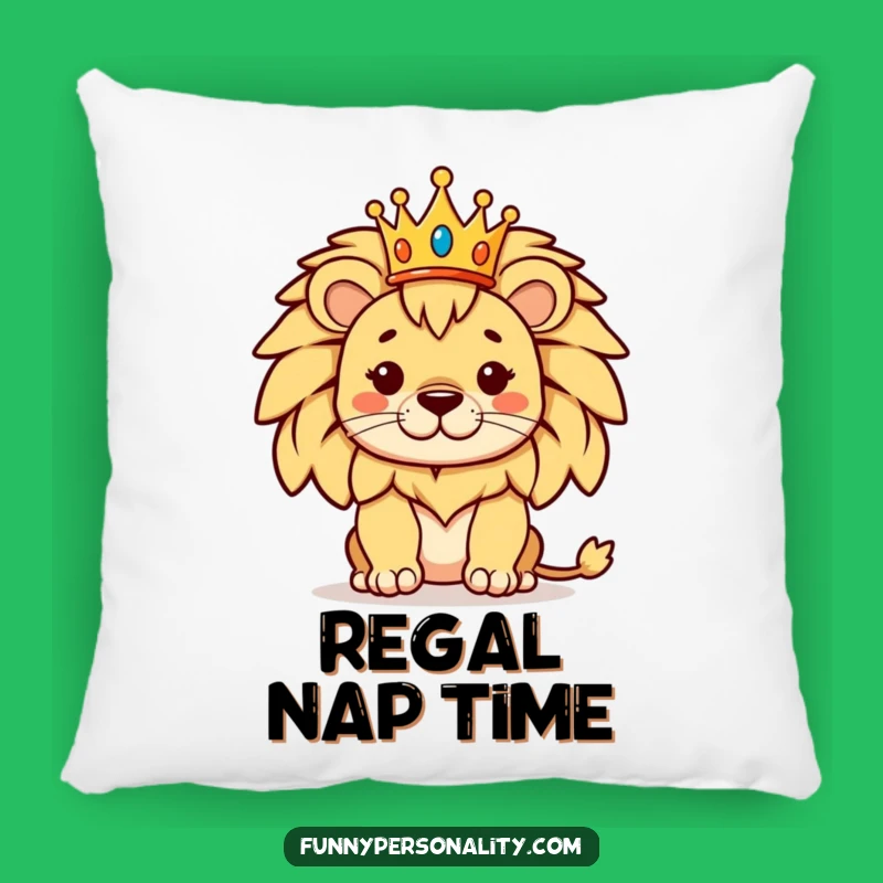 Funny Proud Lion Crown Pillow: Cozy Comfort with Regal Flair