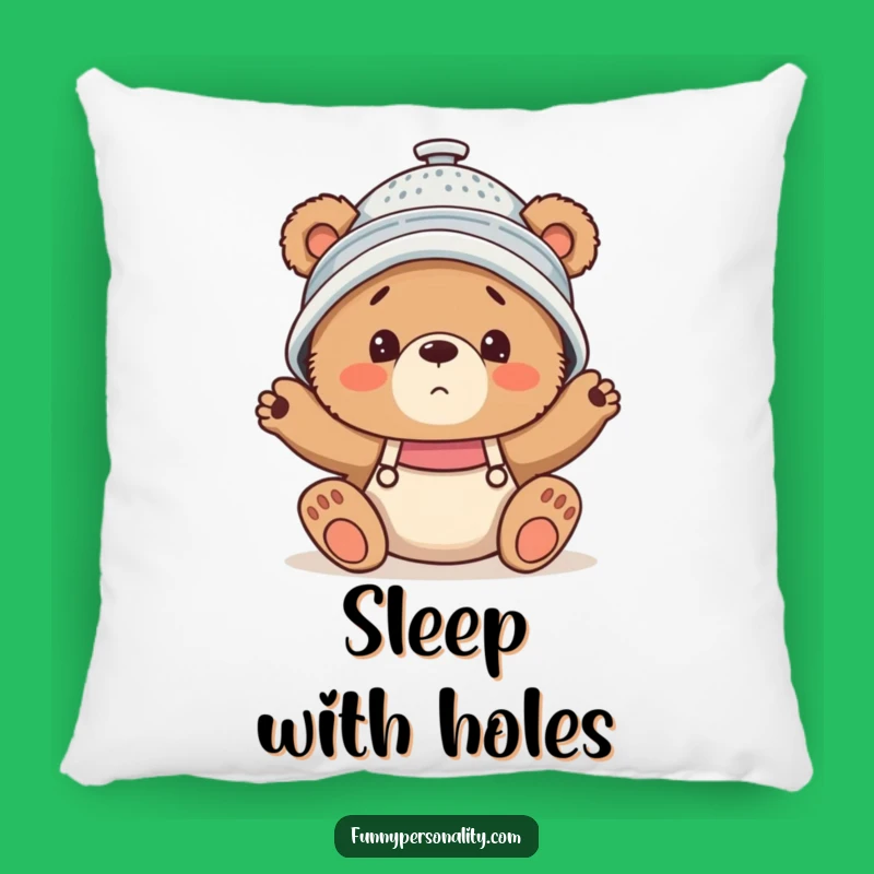Funny Confused Bear Cub Pillow: Cozy Clumsy Home Decor Gift