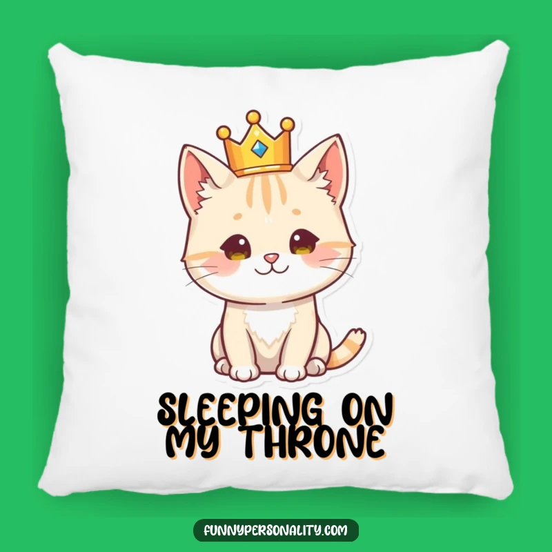 Funny Regal Cat Pillow - Soft Feline Royalty Accent, Charming Humorous Gift