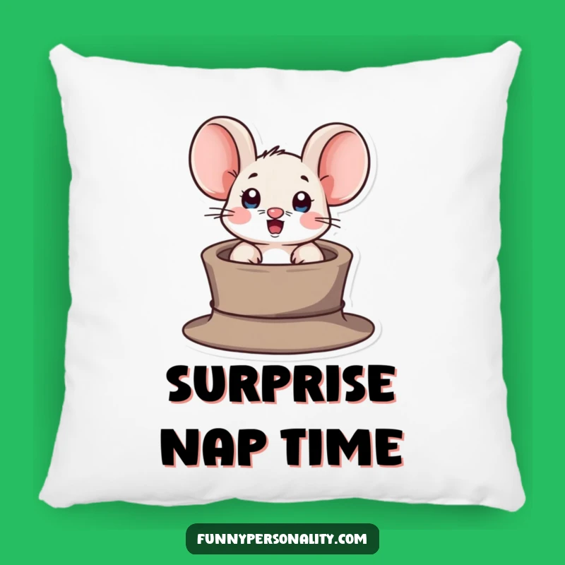 Funny Mouse Pillow: Snuggle with Surprises and Hat-tastic Comfort!