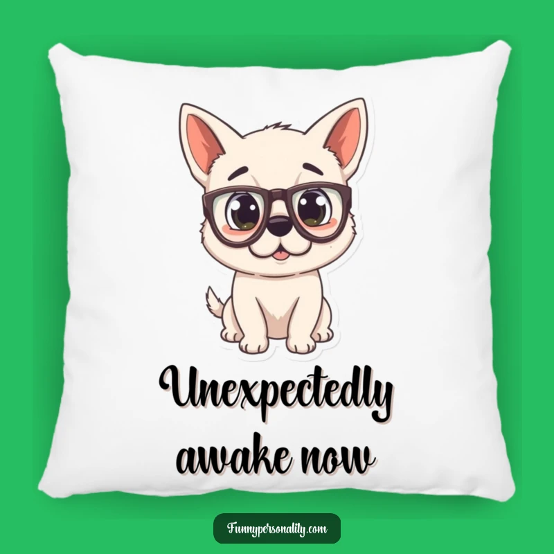 Funny Surprised Dog Pillow: Cozy Cushion with a Shocked Pup in Glasses, Ideal Gift