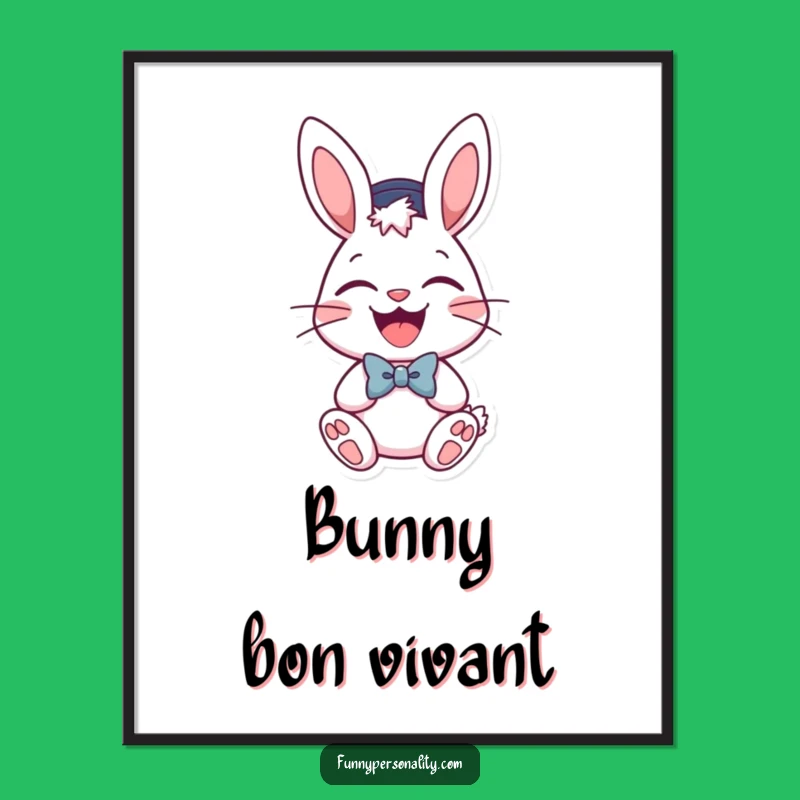 Funny Bunny Party Digital Art: Instant Cheer - Perfect Gift