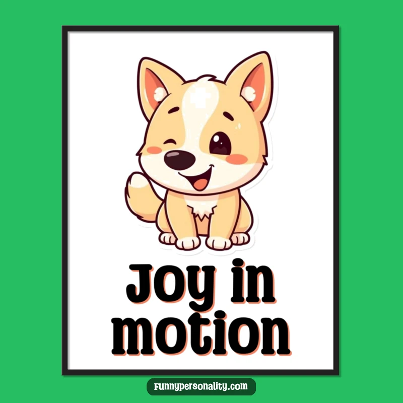 Funny Dog Wagging Tail Digital Art: Instant Joy for Your Walls!
