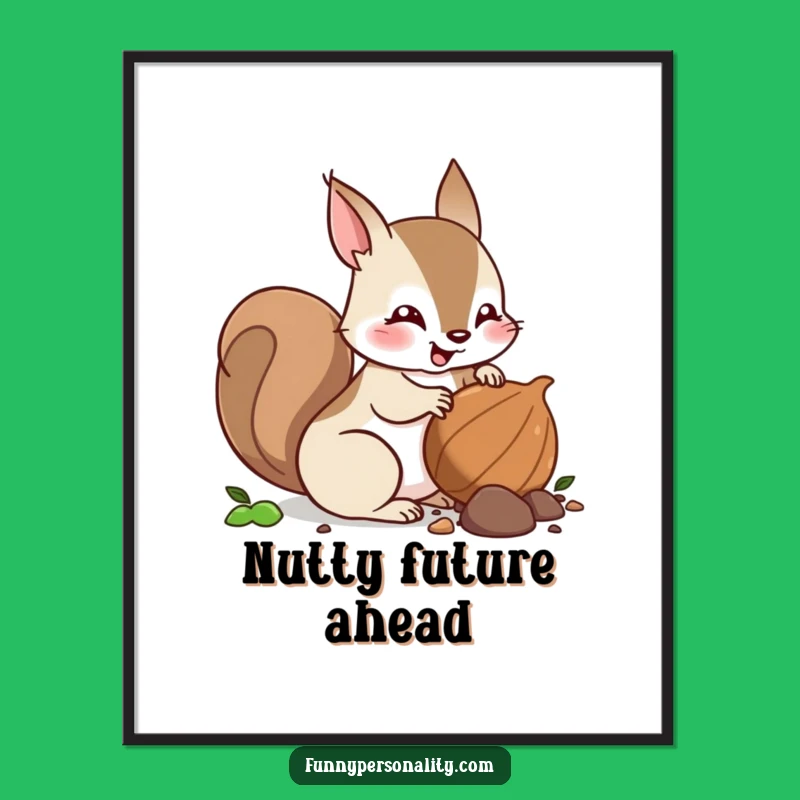 Funny Squirrel Nut Burying Digital Art: Instant Woodland Charm!